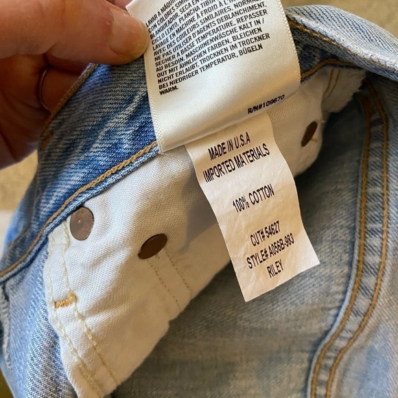 Agolde Women’s Riley Crop Straight Leg Jeans Size 26 Light Wash Button Fly - Picture 7 of 11